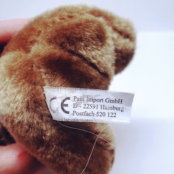Paul Imports Teddy Bear Tan Plush German Ribbon Hanger Stuffed Animal 4.5" - Picture 7 of 9